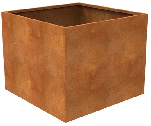 Cortenstalen plantenbak, afm. 100 x 100 x 80 cm-2
