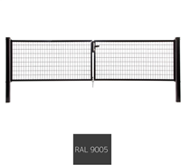 Garden Trade Napoli dubbele poort (2 x 200 cm), vuurverzinkt en expoxy-gecoat - poorthoogte 200 cm - paalhoogte 260 cm - zwart (RAL 9005)