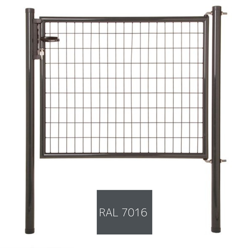 Garden Trade Napoli enkele poort, vuurverzinkt en expoxy-gecoat - poorthoogte 200 cm - paalhoogte 260 cm - grijs (RAL 7016)