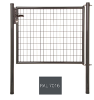 Garden Trade Napoli enkele poort, vuurverzinkt en expoxy-gecoat - poorthoogte 100 cm - paalhoogte 150 cm - grijs (RAL 7016)
