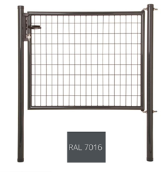 Garden Trade Napoli enkele poort, vuurverzinkt en expoxy-gecoat - poorthoogte 100 cm - paalhoogte 150 cm - grijs (RAL 7016)