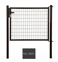 Garden Trade Napoli enkele poort, vuurverzinkt en expoxy-gecoat - poorthoogte 100 cm - paalhoogte 150 cm - zwart (RAL 9005)