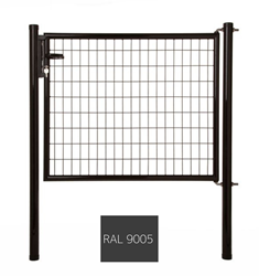 Garden Trade Napoli enkele poort, vuurverzinkt en expoxy-gecoat - poorthoogte 100 cm - paalhoogte 150 cm - zwart (RAL 9005)