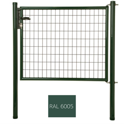 Garden Trade Napoli enkele poort, vuurverzinkt en expoxy-gecoat - poorthoogte 200 cm - paalhoogte 260 cm - groen (RAL 6005)