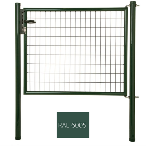 Garden Trade Napoli enkele poort, vuurverzinkt en expoxy-gecoat - poorthoogte 150 cm - paalhoogte 200 cm - groen (RAL 6005)