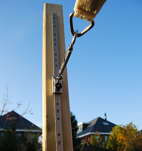 Rails met oog, lengte 1 m, aluminium, voor bevestiging van Nesling/Platinum Sun&Shade schaduwdoek