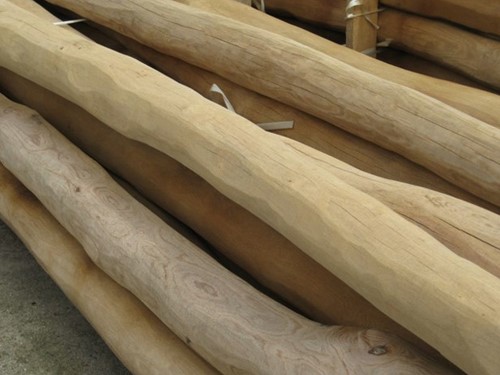 robinia spintvrij geschuurde palen, kopmaat  Ø10  / 12 cm, lengte 350 cm