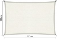 Shadow schaduwdoek, rechthoek, afmeting 2 x 3 m - arctic white