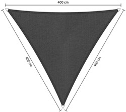 Shadow schaduwdoek, driehoek, afmeting 4 x 4 x 4 m - cool grey