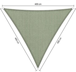 Shadow schaduwdoek, driehoek, afmeting 4 x 4 x 4 m - moonstone green