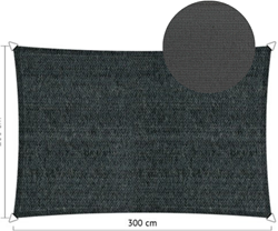 Shadow schaduwdoek, rechthoek, afmeting 2 x 3 m - duocolor carbon black/grey