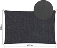 Shadow schaduwdoek, rechthoek, afmeting 3 x 4 m - duocolor carbon black/grey