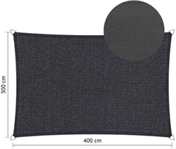 Shadow schaduwdoek, rechthoek, afmeting 3 x 4 m - duocolor carbon black/grey