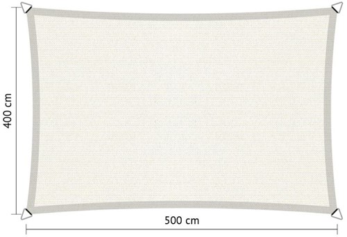 Shadow schaduwdoek, rechthoek, afmeting 4 x 5 m - arctic white