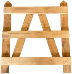 Eiken/robinia poortframe, afm. B100 x H145 cm voor kastanje hekwerk