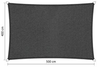 Shadow schaduwdoek, rechthoek, afmeting 4 x 5 m - carbon black