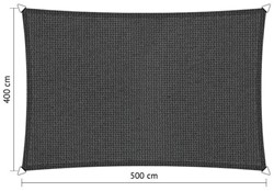 Shadow schaduwdoek, rechthoek, afmeting 4 x 5 m - carbon black