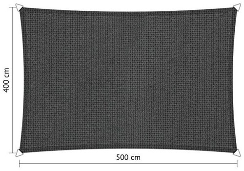 Shadow schaduwdoek, rechthoek, afmeting 4 x 5 m - carbon black