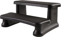 Spa SmartStep, kunststof 2-traps opstap, kleur black (past bij Beachcomber Ebony)