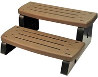 Spa-step, 2-traps opstap, kleur walnut bruin