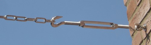 Spanmoer M 8 met 2 haken, RVS, voor bevestiging Nesling/Platinum Sun&Shade schaduwdoek-2