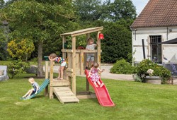 Blue Rabbit 2.0 - toren Cascade, incl. houtpakket en glijbaan - geïmpregneerd 90 cm platformhoogte