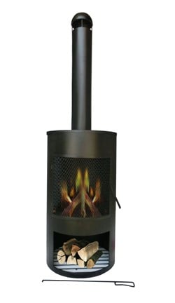 Tuinhaard Drumpot, diam. 45 cm, hoogte 158 cm, zwart gepoedercoat metaal, showmodel