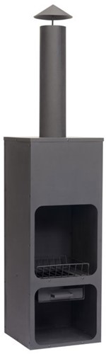 Tuinhaard Hotpot, afm.  45 x 45 cm, hoogte 199, zwart gepoedercoat metaal, showmodel