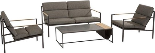 4SO Trentino loungeset, 2 x loungestoel, 2,5 zits loungebank en koffietafel atlas, showmodel