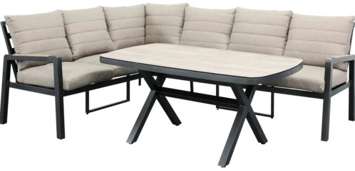 Sens-Line loungeset Donna, aluminium hoekloungebank met loungetafel