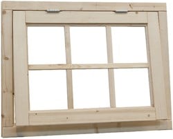 Uitzetraam 6-ruits, buitenmaat 91 x 70 cm, vurenhout  - groen geïmpregneerd vuren