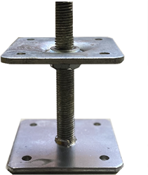 Verstelbare vloerpaalhouder, verzinkt, 110x110x6 mm