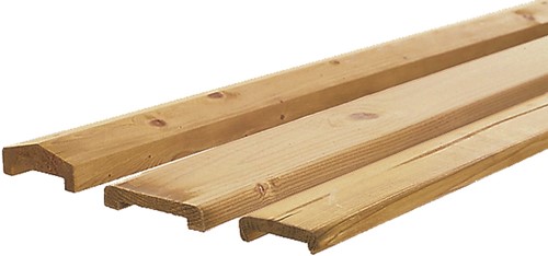 Afdeklat, afm. 3,6 x 6,0 cm, lengte 180 cm, Red Class Wood