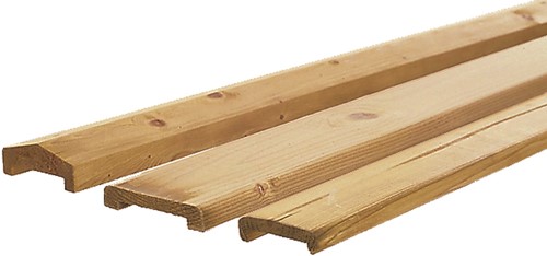Afdeklat met sponning - afm. 1,9 x 9,6 cm - grenen - 240 cm, op=op