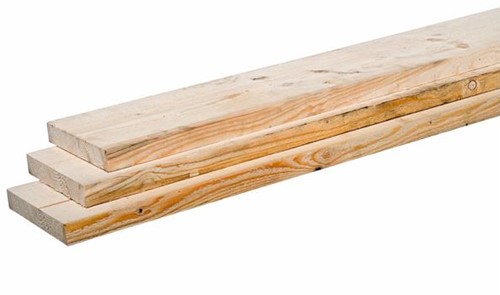 vuren steigerplank, afm.  3,0 x  20,0 cm, lengte 500 cm, op=op