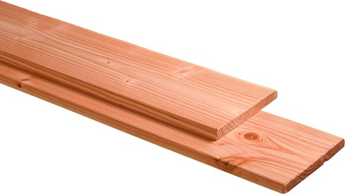 douglas plank, ruw/glad, 1 zijde geschaafd, 1 zijde fijnbezaagd, afm.  2,8 x 24,5 cm, lengte 500 cm