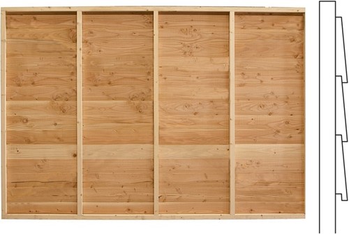 wand tbv comfort plat dak, enkelzijdig zweeds rabat plm. 245 cm - onbehandeld (blank)