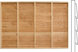 wand tbv comfort plat dak, enkelzijdig zweeds rabat plm. 300 cm - onbehandeld (blank)