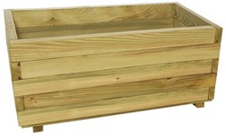 Woodvision houten bloembak, afm. 100 x 50 x 39 cm, geimpregneerd vuren, op=op