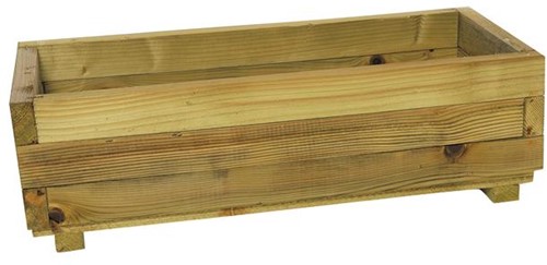 Woodvision houten bloembak, afm.  82 x 34 x 25 cm, geimpregneerd vuren, op=op